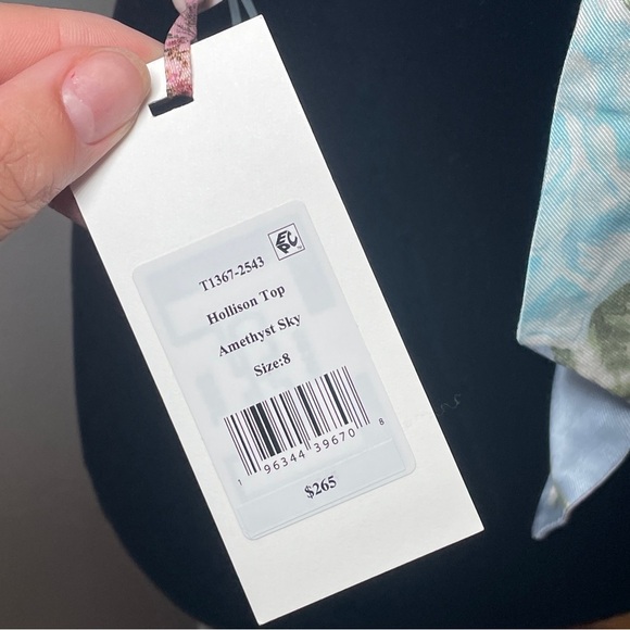 NEW! LoveShackFancy- Hollison Floral Scarf Top Amarillo Sky Blue Halter Size 8 - Picture 6 of 7